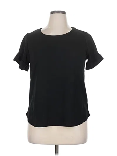 Pre-owned C'est La Vie Short Sleeve Top Black Crew Neck Tops