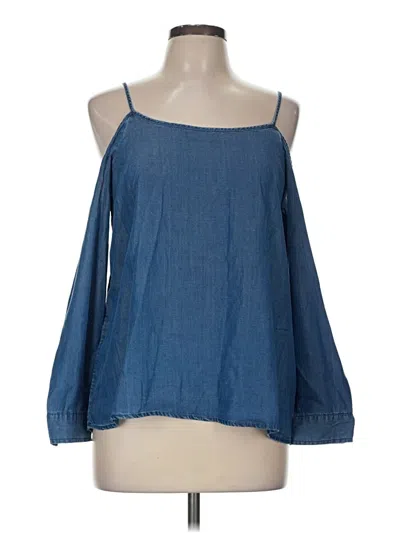 Pre-owned C'est Toi 3/4 Sleeve Blouse In Blue