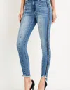 C'est Toi High Waist Skinny Jeans With Color Tape In Medium Wash In Multi
