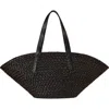 Cesta Collective Large Raffia Taco Tote In Black