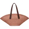 Cesta Collective Large Raffia Taco Tote In Brown