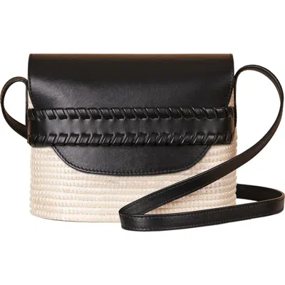 Cesta Collective Leather Flap Crossbody Basket Bag In Natural