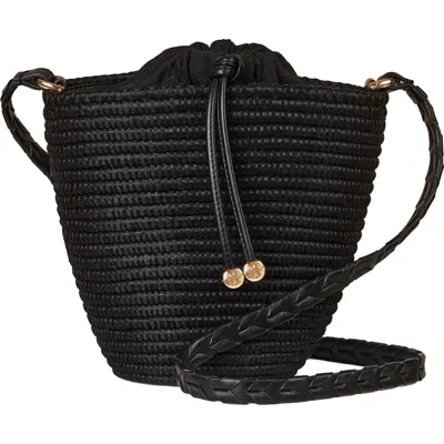 Cesta Collective Mini Fan Whipstitch Crossbody Basket Bag In Black