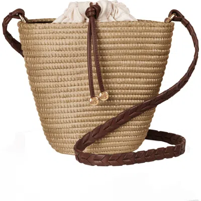 Cesta Collective Mini Fan Whipstitch Crossbody Basket Bag In Neutral