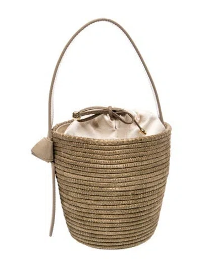 Pre-owned Cesta Collective Raffia Bucket Bag In Neutral