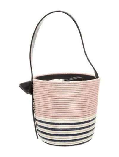 Pre-owned Cesta Collective Raffia Bucket Bag In Neutrals