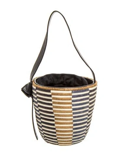Pre-owned Cesta Collective Raffia Bucket Bag In Neutrals