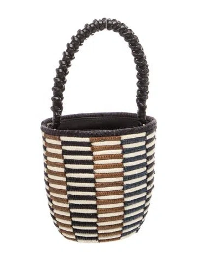 Pre-owned Cesta Collective Raffia Bucket Bag In Neutrals