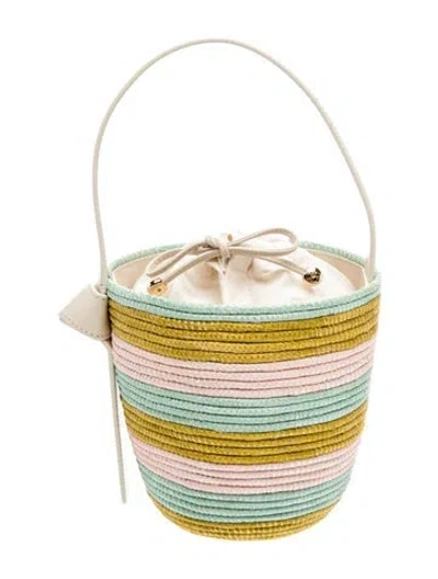 Pre-owned Cesta Collective Raffia Bucket Bag W/ Tags In Neutrals