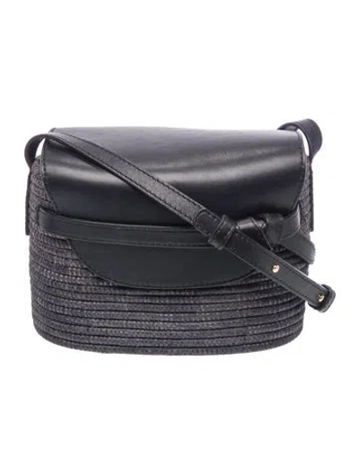 Pre-owned Cesta Collective Raffia Crossbody Bag In Grey