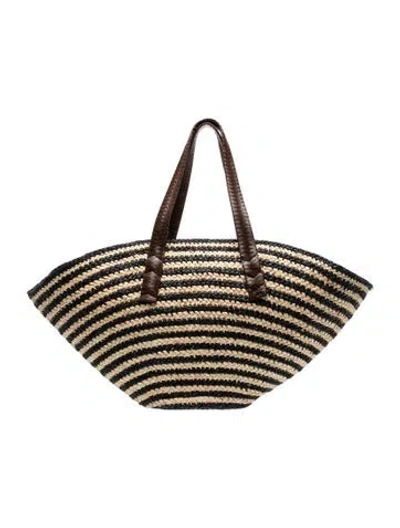 Pre-owned Cesta Collective Raffia Tote In Neutrals
