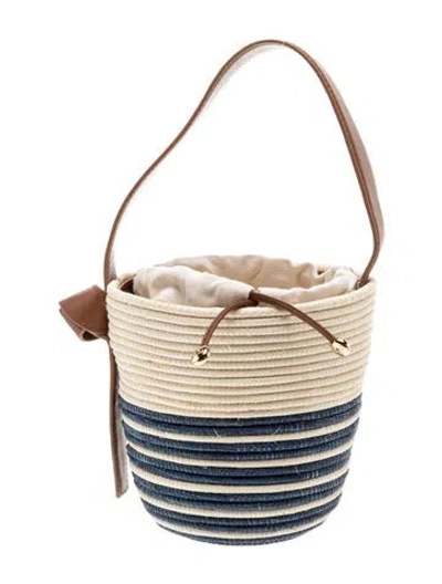 Pre-owned Cesta Collective Straw Bucket Bag In Neutral