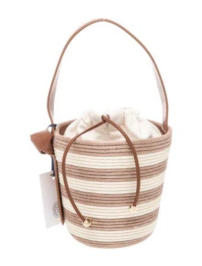 Pre-owned Cesta Collective Straw Bucket Bag In Neutral