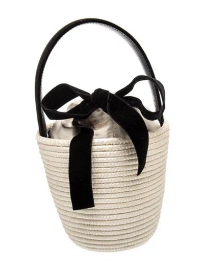 Pre-owned Cesta Collective Straw Bucket Bag In Neutral