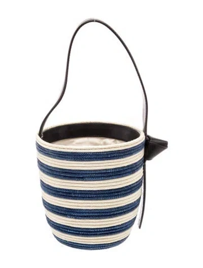 Pre-owned Cesta Collective Straw Bucket Bag In Neutrals