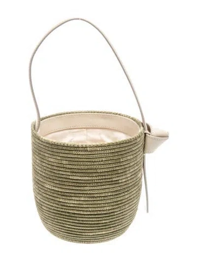 Pre-owned Cesta Collective Straw Shoulder Bag In Green