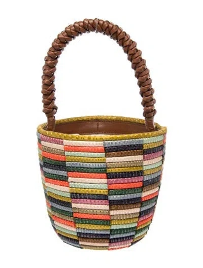Pre-owned Cesta Collective Straw Top Handle Bag In Brown
