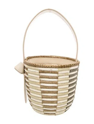 Pre-owned Cesta Collective Straw Top Handle Bag In Neutral