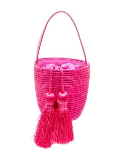 Pre-owned Cesta Collective Straw Top Handle Bag In Pink