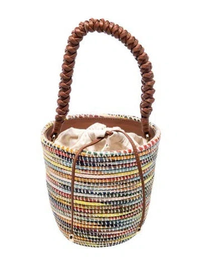 Pre-owned Cesta Collective Straw Top Handle Bag In Yellow