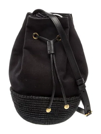 Pre-owned Cesta Collective Suede Bucket Bag In Black