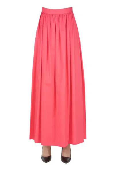 Cettina Bucca Cotton Full Skirt In Orange