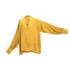 Ceva Cu Dichis Men's Liquid Gold Vegan Silk Shirt Unisex In Yellow