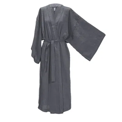 Ceva Cu Dichis Women's Long Kimono In Grey Vegan Silk In Gray