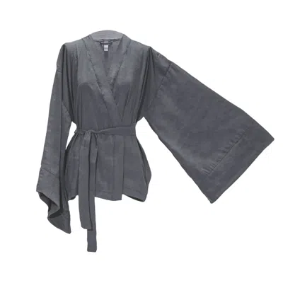 Ceva Cu Dichis Women's Short Kimono Grey Vegan Silk In Gray
