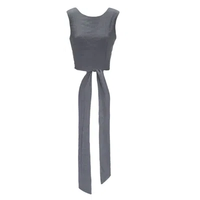 Ceva Cu Dichis Women's Top 2 In 1 Grey Vegan Silk In Gray