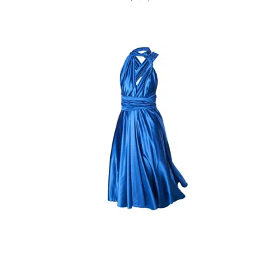Ceylan Bcn Women's Blue Cocktail Dress Luxury Cobalt