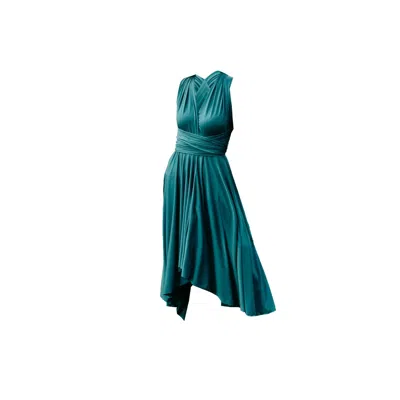 Ceylan Bcn Women's Green Cocktail Midi Dress Grass