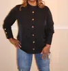 Cezele Mara Gold Button Blouse In Black In Black