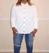 Cezele Mara Gold Button Blouse In White In White