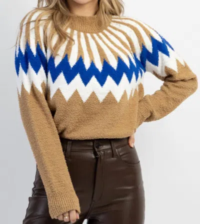 Cezele Tis The Starburst Sweater In Beige In Brown
