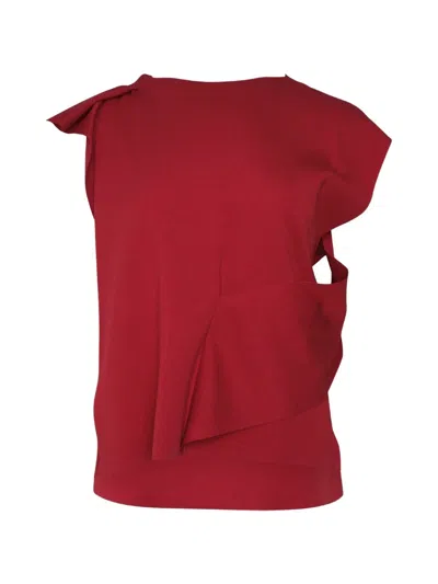 Cfcl Ac Milan Asymmetric Draped Top In Red