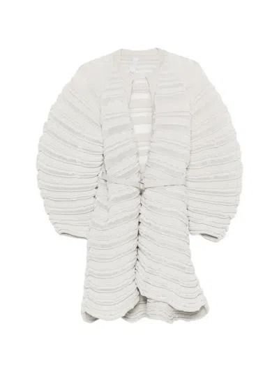 Cfcl Belted Ribbed-knit Jacket In Neutral
