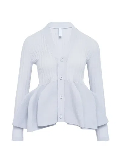 Cfcl Button Ruffled Cardigan In Blue