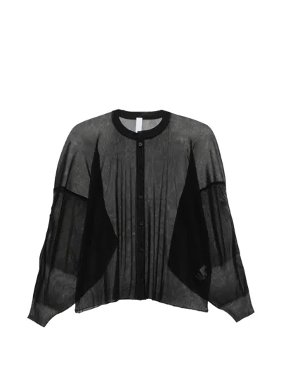 Cfcl Cascade Lucent Buttoned Panelled Top In Black