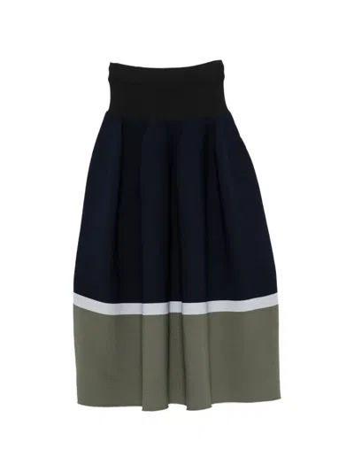 Cfcl Colour-block Pleated Maxi Skirt In Black