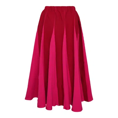 Cfcl Conic Panelled Midi Skirt In Red