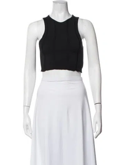 Pre-owned Cfcl Crew Neck Sleeveless Crop Top In Black
