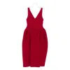 Cfcl Pottery Hs V-neck Balloon Midi Dress In Red