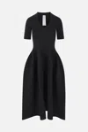 Cfcl Womens Black Pottery V-neck Ribbed Recycled-polyester Midi Dress In Black