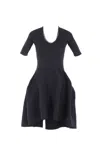Cfcl Ribbed V-neck Flared Dress In Blue