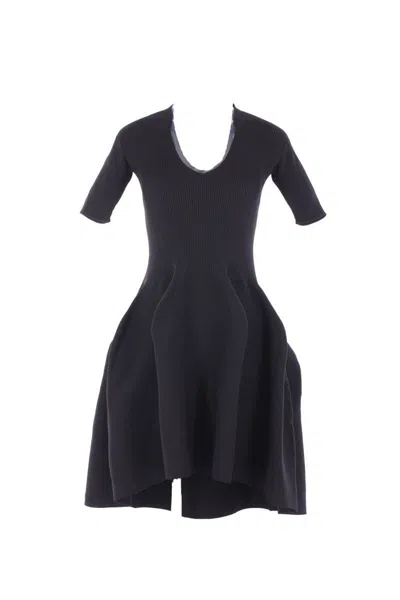 Cfcl Ribbed V-neck Flared Dress In Blue