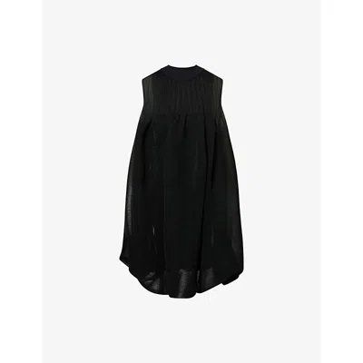 Cfcl Fcl Womens Black Bust Flare Sleeveless Nylon-blend Mini Dress In Animal Print