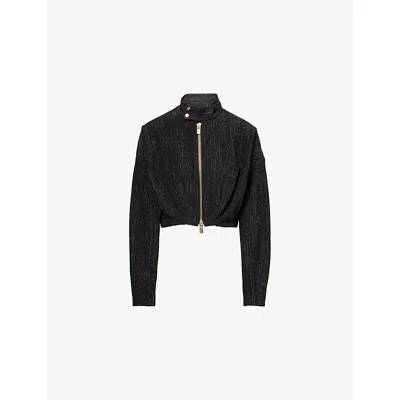 Cfcl Fcl Womens Black Gold Hypha Glitter Knitted Jacket In Multi