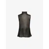 Cfcl Fcl Womens Black Gold Hypha Lucent Sleeveless Knitted Top In Multi