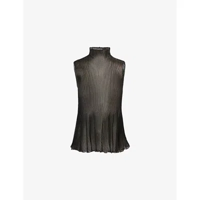 Cfcl Fcl Womens Black Gold Hypha Lucent Sleeveless Knitted Top In Multi
